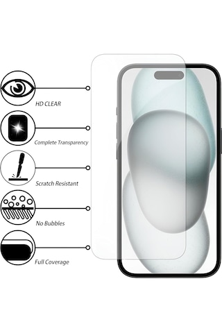 Apple iPhone 15 Pro Uyumlu Temperli Cam Ekran Koruyucu 9h Ultra 3 Adet