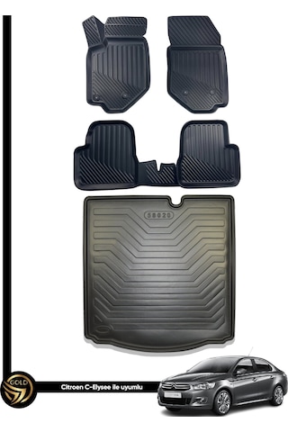 Citroen C-elysee 3d Havuzlu Paspas + Bagaj Havuzu İkili Set