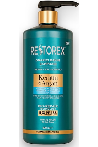 Restorex Keratin & Argan Onarıcı Saç Bakım Şampuanı 900 Ml - Yıpranmış Ve Hasar Görmüş Saçlar