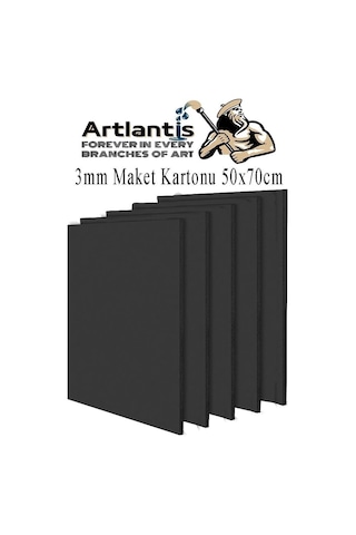 Artlantis Maket Kartonu Siyah Fotoblok 3 Mm 50x70 Cm 5 Adet Hobi Sanat Okul Köpüklü Straforlu Maket Kartonu Genel