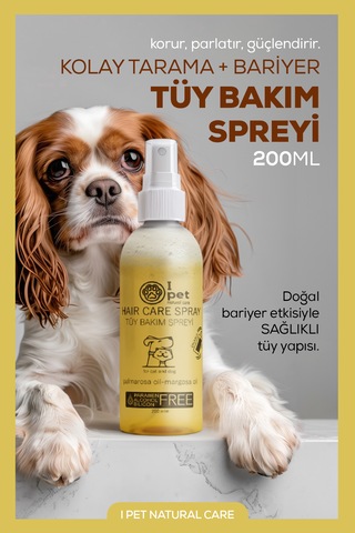 Kedi Köpek Tüy Parlatıcı Ve Kolay Tarama Spreyi 200 Ml Dış Etkenlere Karşı Koruma