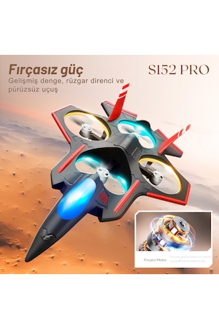S152 Drone Fırçasız Motor 2 Batarya İle 20 Dakika Uçuş 720p HD Kamera Işıklı Drone