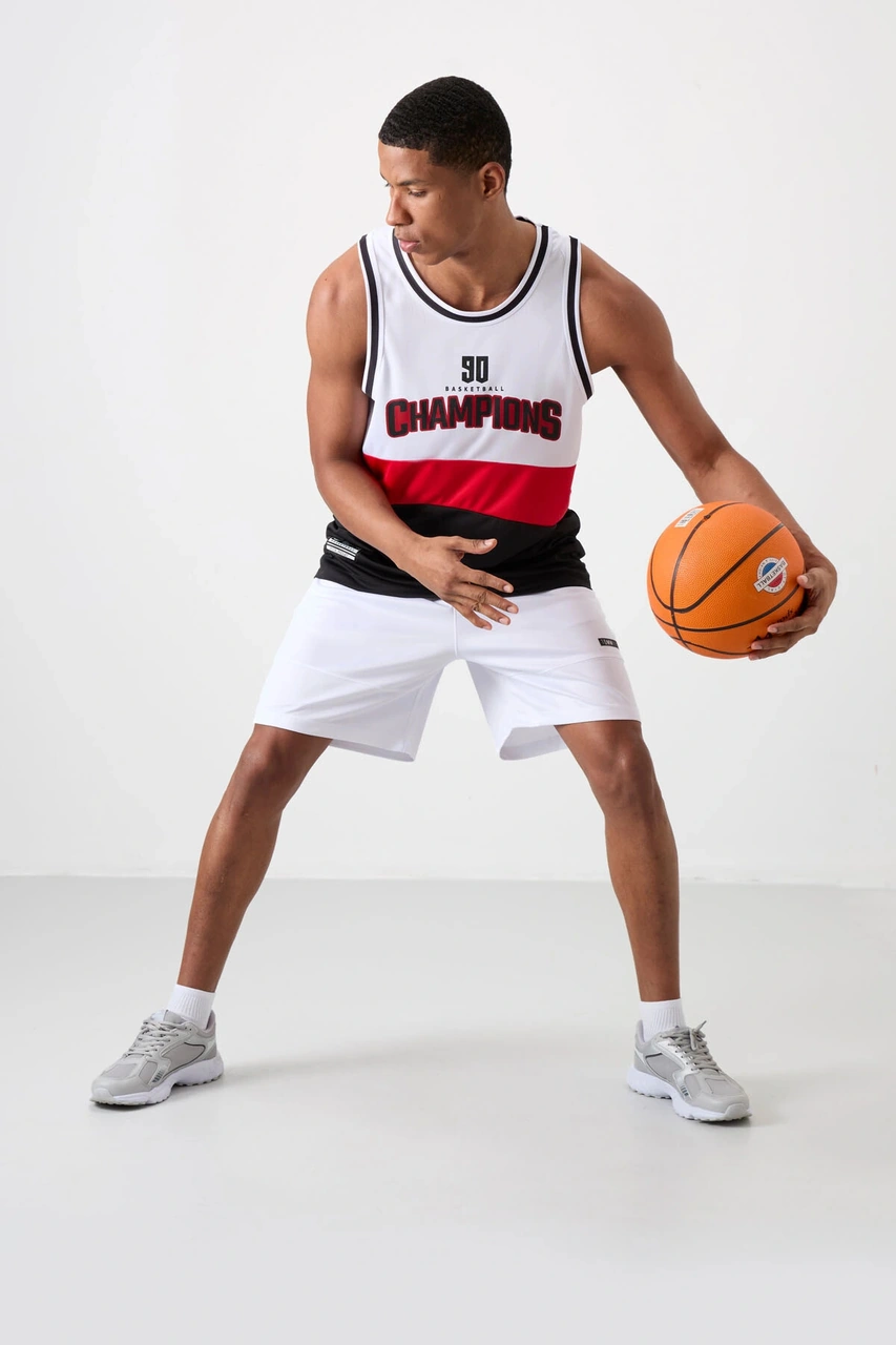 Tommy Life Nefes Alan Dokulu İnce Esnek Standart Fit Erkek Basketbol Atlet - 88395 Çok Renkli