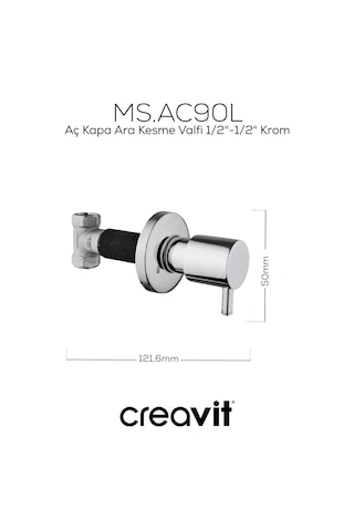 Creavit Aç Kapa Ara Kesme Valfi 1/2 Krom Ms.ac90l