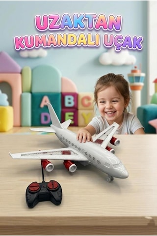 Uzaktan Kumandalı 6 Yönlü Eğitici Pilli R/c Hızlı Ve Eğlenceli Oyuncak Yolcu Uçağı