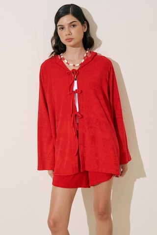 Havlu Kumaş Kimono Kırmızı Kırmızı