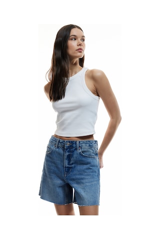 Koton Düğmeli Cep Detaylı Mini Rahat Kalıp Denim Şort Orta İndigo 5sal40002md Indigo