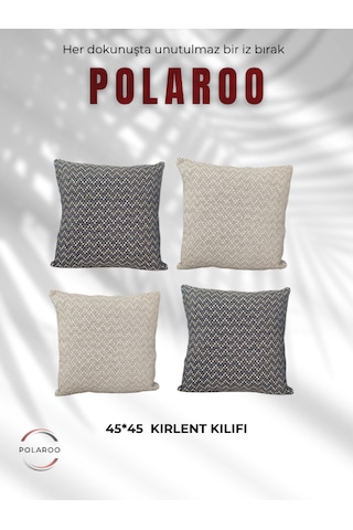 4lü Kırlent Kılıfı 45 45 Siyah Gri Kareli Beyaz-siyah-gri