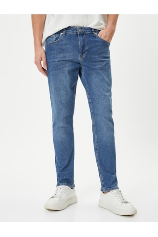 Koton Slim Fit Kot Pantolon - Brad Jean Orta İndigo 4sam40009nd 4SAM40009ND740 İndigo