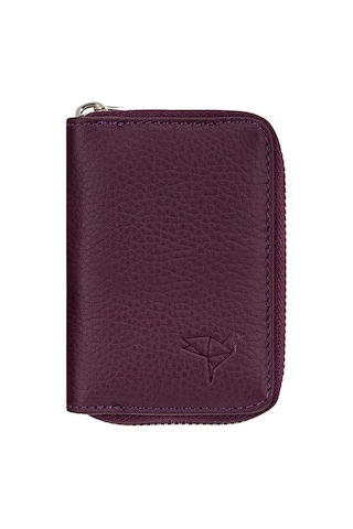 Nehironline Clovis Hakiki Deri Unisex Cüzdan - Mürdüm Mürdüm