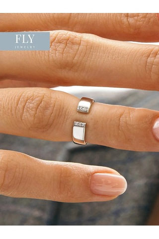 Fly Jewelry 925 Ayar Gümüş Falanks Yüzüğü 252940073 Gri