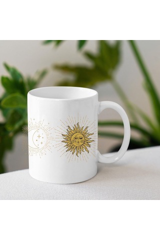 Güneş Ay Tarot Tasarımlu Kupa Bardak