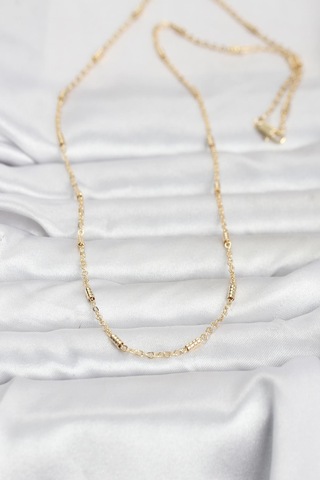 Cm 14k Gold Renk Bar Zincir Model 60 Cm Kadın Kolye - Lisinya Altın