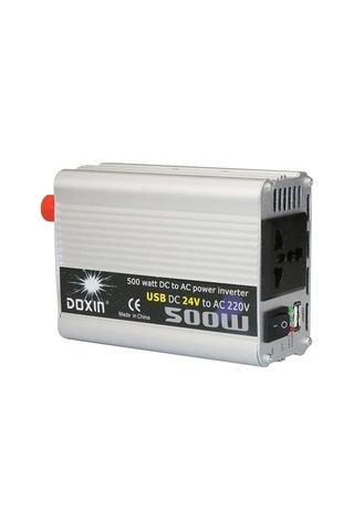 Supermarket1 500w Araç Invertörü Dc 24v Ac 220v Dönüştürücü + Usb Çıkış, Bilgisayar/dvd Girdi, Koruma, Sessiz Soğutma