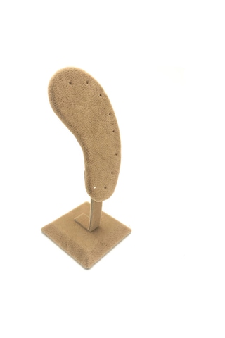 Süet Kumaş Sütlü Kahve Renk 15/5cm Ayaklı Küpe Sergileme Dekoru