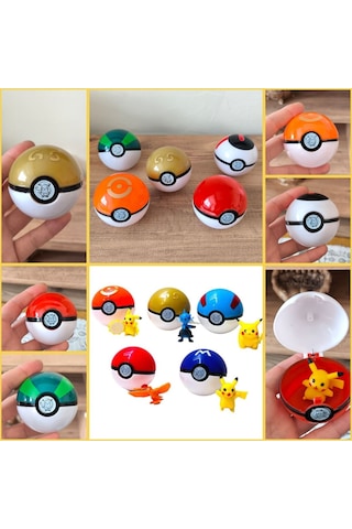 Pokemon Topu Ve Pokemon Figür 1 Adet . Poketopu Ve Pokemon Figür , Pokeball Poketop