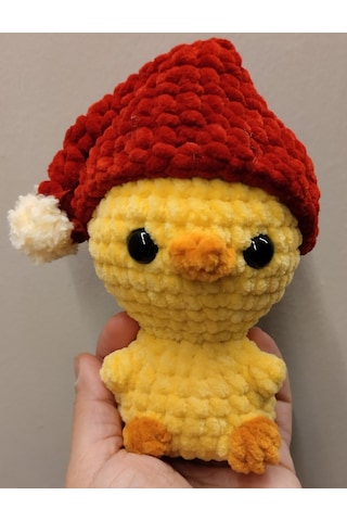 Pofuduk Ördek Amigurumi Örgü Sarı - Turuncu