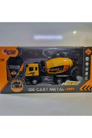 Oyuncak Mikser Araç Çimento Kamyonu Metal Kafa 6 Tekerli İnşaat