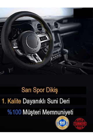Fiat Albea Deri Direksiyon Kılıfı Dikmeli Sarı Spor Dikiş-1467 Çok Renkli