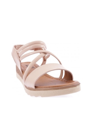 Dgn 133-23y Kadin Çapraz Bantli Lastik Detayli Sandalet 133-2291-R12632 Ten Rengi
