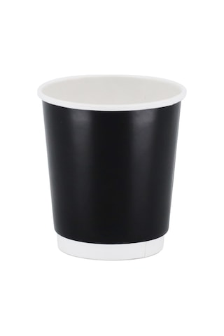 Double Wall Siyah Karton Bardak 8 Oz - 25 Adet 25