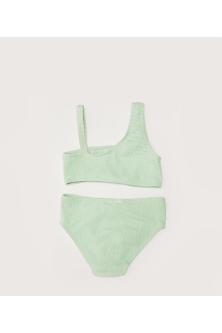 Deep Beach Dokulu Kumaş Kız Çocuk Bikini Takım 001