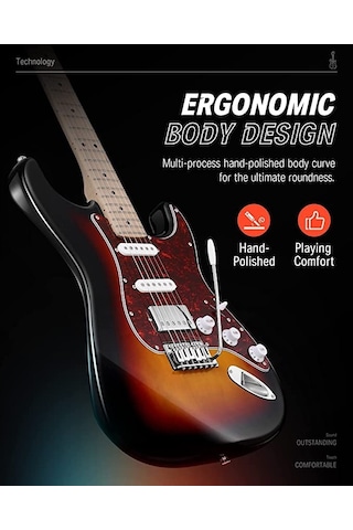 Donner Dst-152 Full-size St Elektro Gitar Seti Sunburst