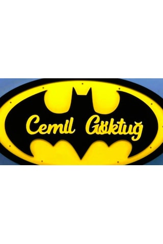 Batman Temalı Çoçuk Odası Kapı-duvar Süsü Kişiye Özel İsim Yazılı