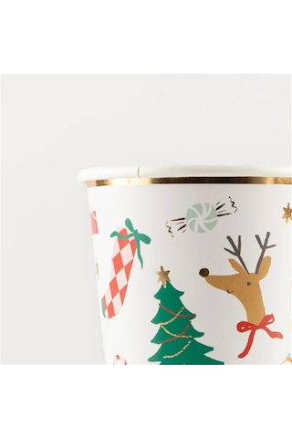 Meri Meri - Jolly Christmas Cups - Yeni Yıl Bardaklar 8'li