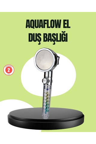 Basınçlı El Duşu Başlığı Döner Pervaneli Göz Kamaştıran Yağmur Etkisi Krom