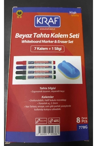 Beyaz Tahta Kalemi& Silgi Set 8 Li 778g