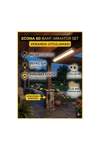 60 Cm Mutfak Tezgah Aydınlatması ,beyaz Anahtarlı Kablolu Set,led İnce Bant Armatür Led Tak Çalıştır Diğer