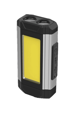 Dofolink Usb Şarjlı Cob Led Tamir Işığı, Manyetik Kanca, 5 Aydınlatma Modu, Ipx6 Su Geçirmez, Gümüş 2 M