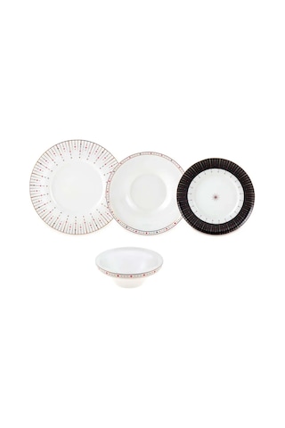 Jumbo Shine 24 Parça 6 Kişilik Yemek Takımı Beyaz