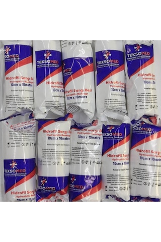 Teksomed - Hidrofil Sargı Bezi 10 Cm X 10 Metre 25 Adet