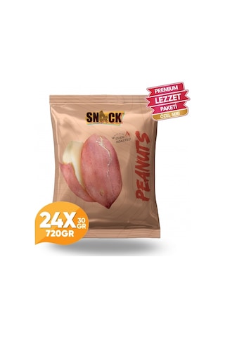 Snack Yer Fıstığı 24x30 Gr Premium Fırında Kavrulmuş Tuzsuz Atıştırmalık Paketi 720 Gr 720 G