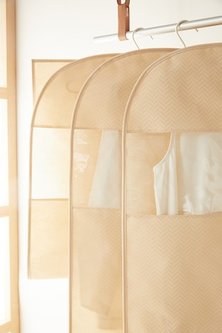 Ocean Home Textile 3'lü Bej Balıksırtı Elbise Kılıfı Set 60 X 135 Cm