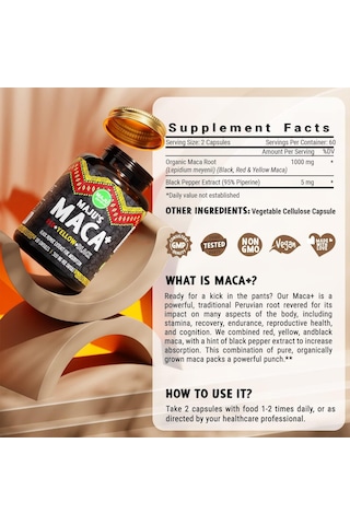 Maju Superfoods Maca Kökü Kapsülleri 120 Kapsül