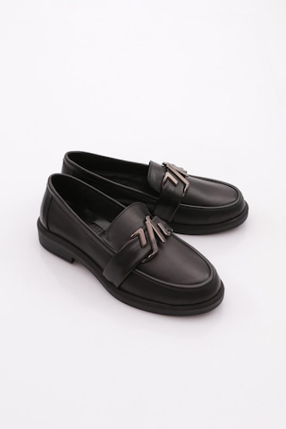 Dgn 527 Kadın Loafer Ayakkabı Siyah Napa