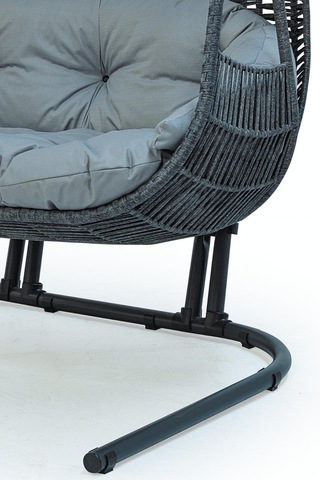 Kupa Loft Rattan Salıncak Çift Kişilik Antrasit Hamak