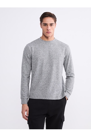 Lcwaıkıkı Classic Gri Bisiklet Yaka Erkek Sweatshirt