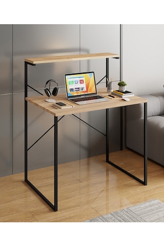 Raflı Çalışma Masası 60x90 Ofis Masası Çalışma Masası 1300 Çam