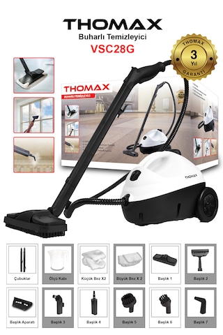 Thomax VSC28G Çok Fonksiyonlu 1500 W Buharlı Temizlik Makinesi