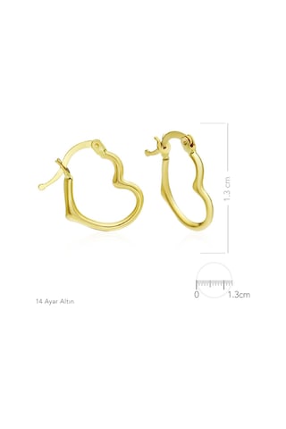 Altınkesesi Altın Kalp Küpe 1.3 CM