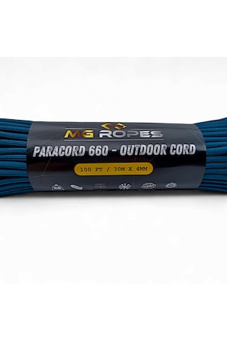 Polyester Paracord İp 4 Mm Petrol Renk 30 Metre
