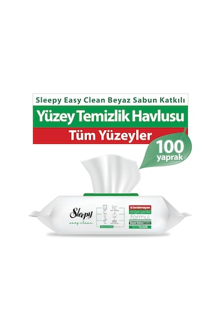 Sleepy Yüzey Temizlik Havlusu 100 Lü 12 Adet Tekli