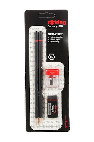 Rotring Ro-2090068wk Sınav Seti - Sınav Kalemi, Silgi, Kalemtraş, Siyah Genel