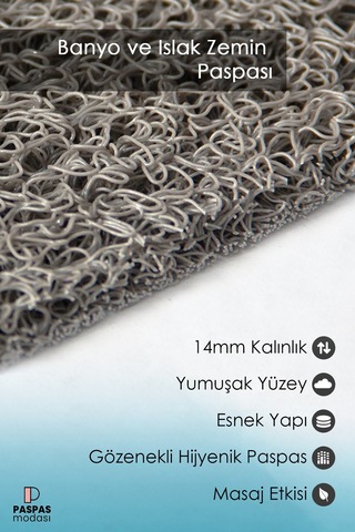 Deniz Kabuğu Banyo Paspası Kaymaz Taban Yumuşak Esnek Paspas Islak Zemin Hijyenik Paspas 40x60 Cm