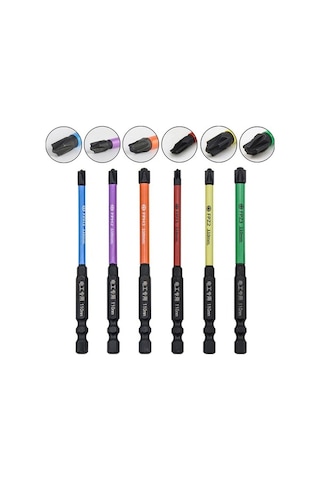 Pazly 110mm Çapraz Tornavida Uçları - Dayanıklı Ve Pratik, 6 Adet Set - Elektrikçiler İçin