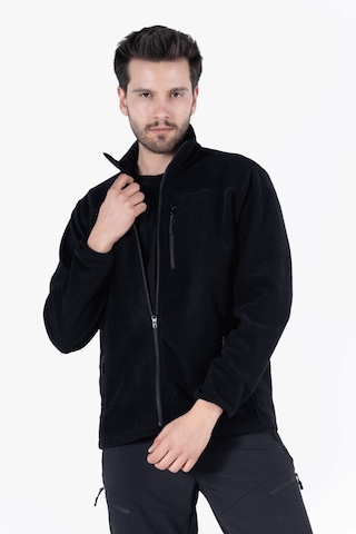 Polar Ceket Tam Fermuarlı 3 Cepli Siyah